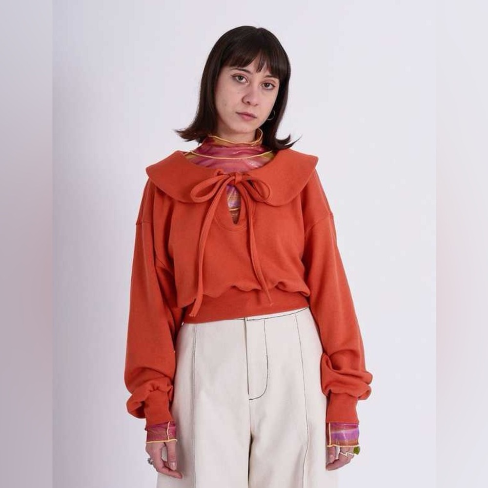SOLD Eliza Faulkner Twee Cropped Sweater in Burnt Orange